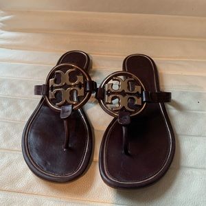 Tory Burch Metal Miller Flip Flop - BROWN